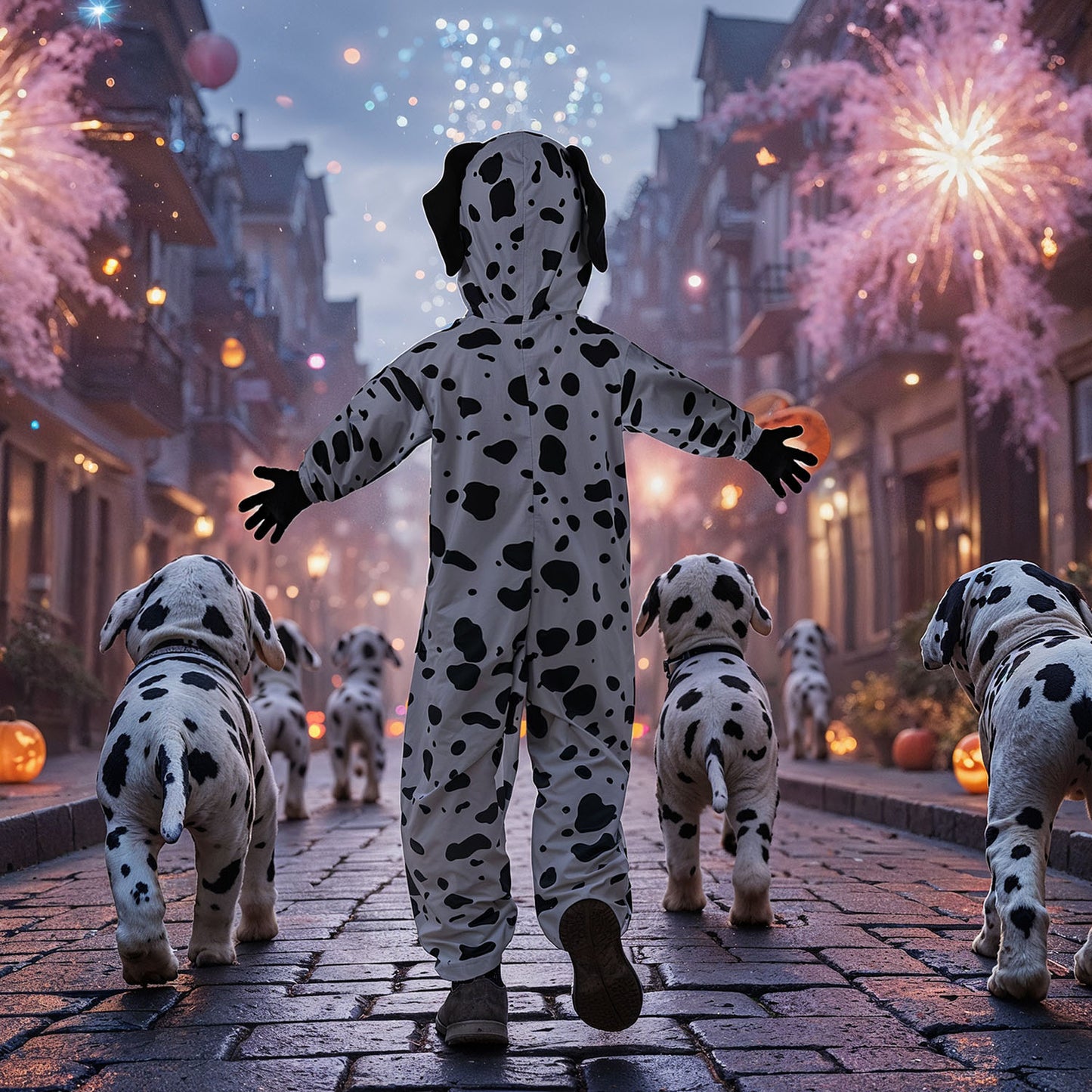 Baksida hundmaskerad onepiece för barn