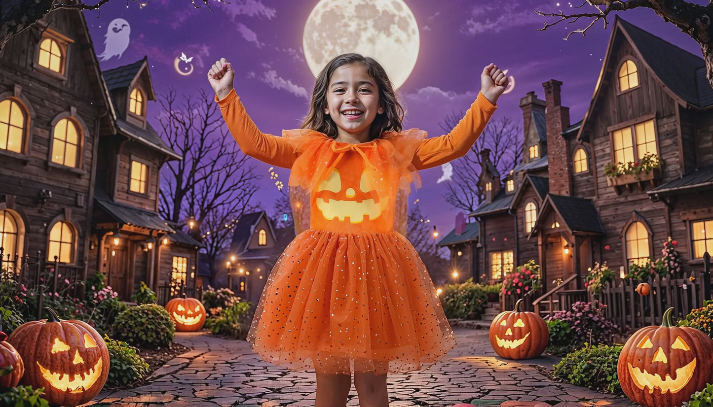 Video halloween pumpaklänning för barn
