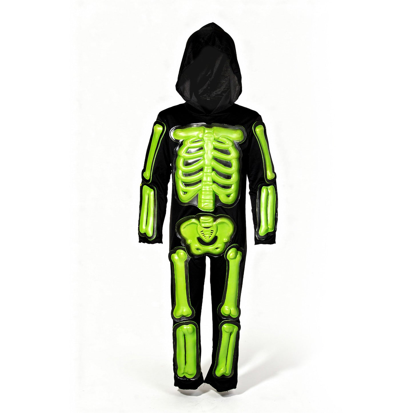 Självlysande skelettdräkt för barn till halloween